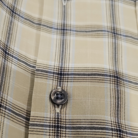 Dockers Cream and Brown Casual Button Down Shirt - Picture 5 of 6
